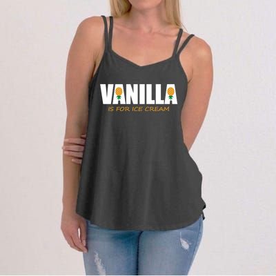 Vanilla Is For Ice Cream Upside Down Pineapple Swinger Theme Great Gift Women's Strappy Tank