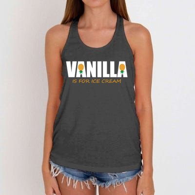 Vanilla Is For Ice Cream Upside Down Pineapple Swinger Theme Great Gift Women's Knotted Racerback Tank