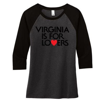 Virginia Is For Lovers Love Gift Virginia State Women's Tri-Blend 3/4-Sleeve Raglan Shirt