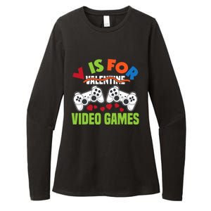 V Is For Video Games Funny Valentines Day Gamer Gift Womens CVC Long Sleeve Shirt