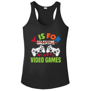 V Is For Video Games Funny Valentines Day Gamer Gift Ladies PosiCharge Competitor Racerback Tank