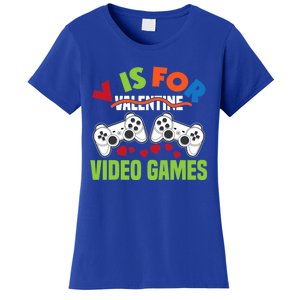 V Is For Video Games Funny Valentines Day Gamer Gift Women's T-Shirt