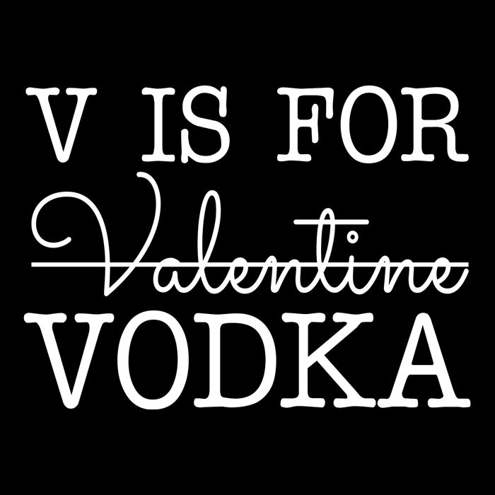 V Is For Vodka Funny Valentines Day 16 in Basic Backpack