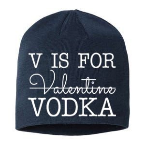 V Is For Vodka Funny Valentines Day Sustainable Beanie