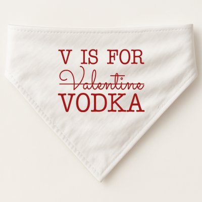 V Is For Vodka Funny Valentines Day USA-Made Doggie Bandana