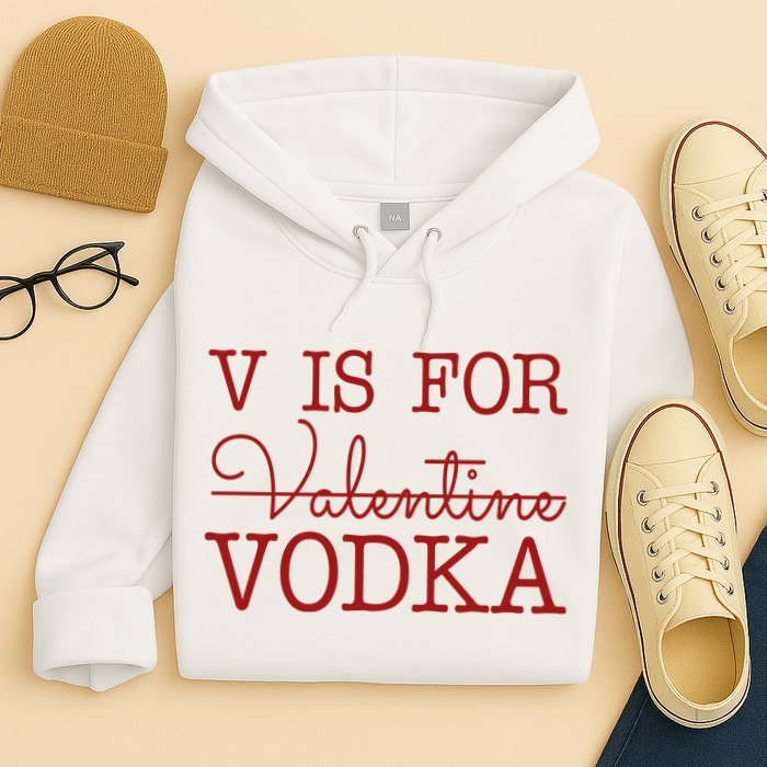 V Is For Vodka Funny Valentines Day Hoodie