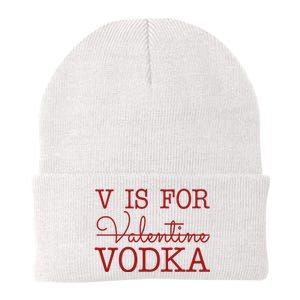 V Is For Vodka Funny Valentines Day Knit Cap Winter Beanie