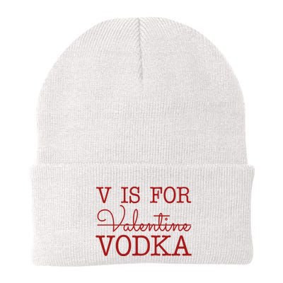 V Is For Vodka Funny Valentines Day Beanie