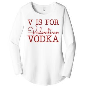 V Is For Vodka Funny Valentines Day Women's Perfect Tri Tunic Long Sleeve Shirt