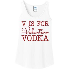 V Is For Vodka Funny Valentines Day Ladies Essential Tank