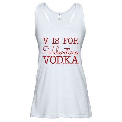 V Is For Vodka Funny Valentines Day Ladies Essential Flowy Tank