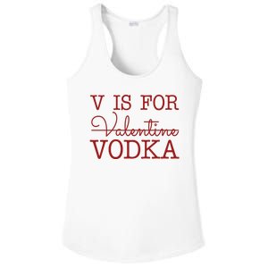 V Is For Vodka Funny Valentines Day Ladies PosiCharge Competitor Racerback Tank