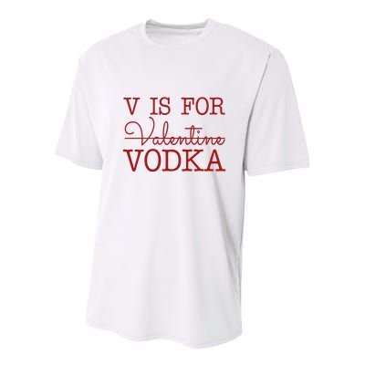 V Is For Vodka Funny Valentines Day Youth Performance Sprint T-Shirt