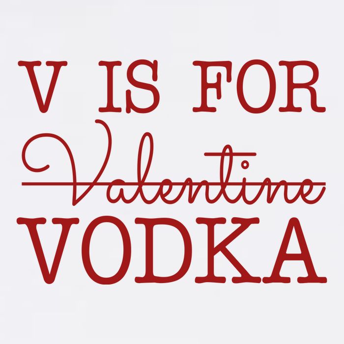 V Is For Vodka Funny Valentines Day Baby Bodysuit
