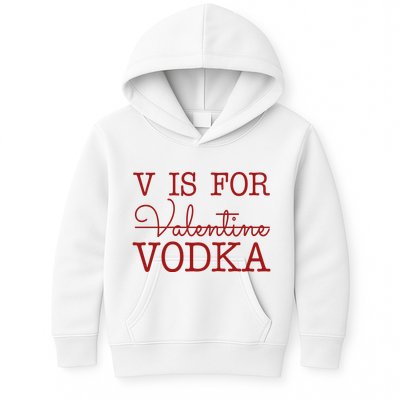 V Is For Vodka Funny Valentines Day Kids Hoodie