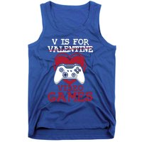 V Is For Video Games Funny Valentines Day Gamer Gift Tank Top