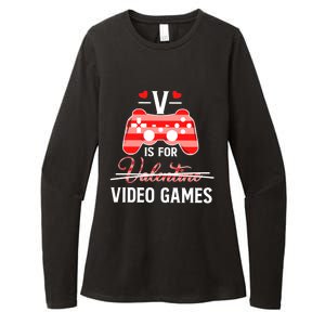 V Is For Video Games Funny Valentines Day Gamer Gift Womens CVC Long Sleeve Shirt