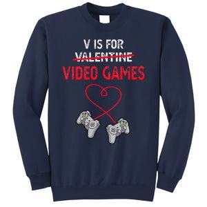 V Is For Valentine Video Games Gift For Gamers Him Or Her Sweatshirt