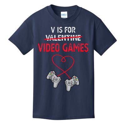 V Is For Valentine Video Games Gift For Gamers Him Or Her Kids T-Shirt