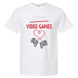 V Is For Valentine Video Games Gift For Gamers Him Or Her Garment-Dyed Heavyweight T-Shirt