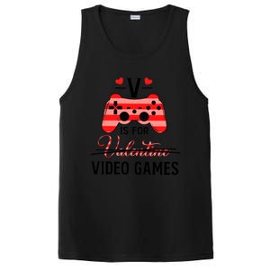 V Is For Video Games Funny Valentines Day Gamer Gift PosiCharge Competitor Tank