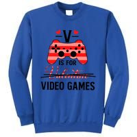 V Is For Video Games Funny Valentines Day Gamer Gift Sweatshirt