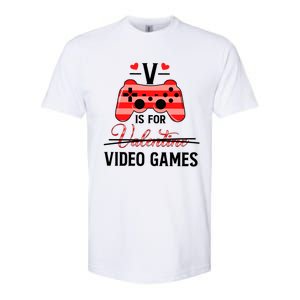 V Is For Video Games Funny Valentines Day Gamer Gift Softstyle CVC T-Shirt