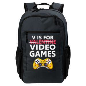 V Is For Video Games Funny Valentines Day Gamer Meaningful Gift Daily Commute Backpack