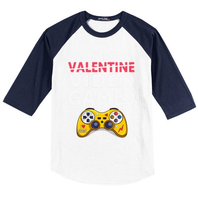 V Is For Video Games Funny Valentines Day Gamer Meaningful Gift Baseball Sleeve Shirt