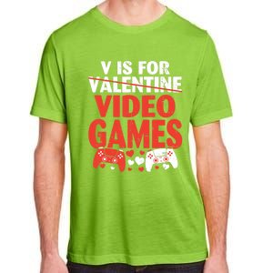 V Is For Video Games Funny Valentines Day Gamer Cute Gift Adult ChromaSoft Performance T-Shirt