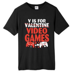 V Is For Video Games Funny Valentines Day Gamer Cute Gift Tall Fusion ChromaSoft Performance T-Shirt