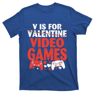 V Is For Video Games Funny Valentines Day Gamer Cute Gift T-Shirt