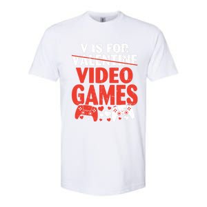 V Is For Video Games Funny Valentines Day Gamer Cute Gift Softstyle CVC T-Shirt