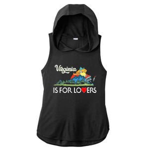 Virginia Is For The Lovers For  Women Ladies PosiCharge Tri-Blend Wicking Draft Hoodie Tank