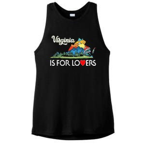 Virginia Is For The Lovers For  Women Ladies PosiCharge Tri-Blend Wicking Tank