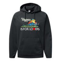 Virginia Is For The Lovers For  Women Performance Fleece Hoodie