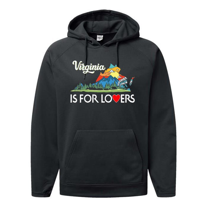 Virginia Is For The Lovers For  Women Performance Fleece Hoodie