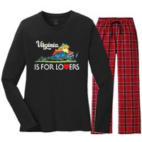 Virginia Is For The Lovers For  Women Women's Long Sleeve Flannel Pajama Set 