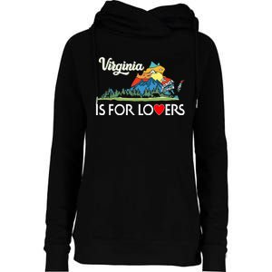 Virginia Is For The Lovers For  Women Womens Funnel Neck Pullover Hood