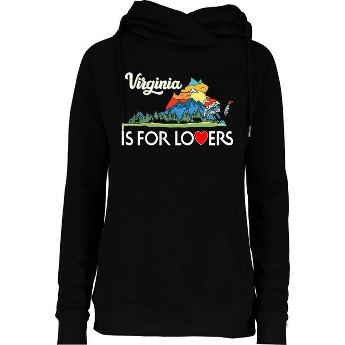 Virginia Is For The Lovers For  Women Womens Funnel Neck Pullover Hood