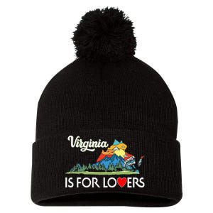 Virginia Is For The Lovers For  Women Pom Pom 12in Knit Beanie