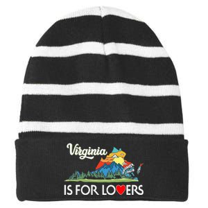 Virginia Is For The Lovers For  Women Striped Beanie with Solid Band