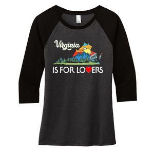 Virginia Is For The Lovers For  Women Women's Tri-Blend 3/4-Sleeve Raglan Shirt