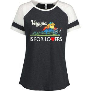 Virginia Is For The Lovers For  Women Enza Ladies Jersey Colorblock Tee