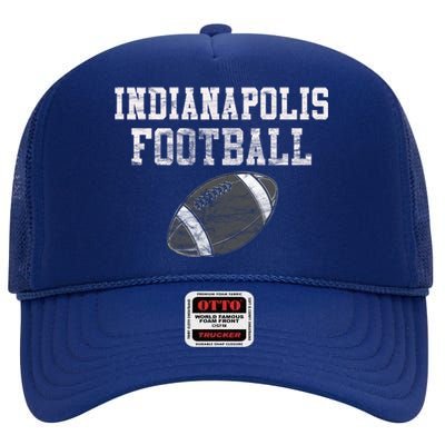 Vintage Indianapolis Football Gift High Crown Mesh Back Trucker Hat