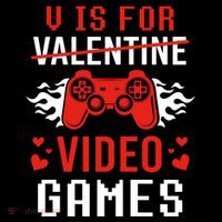 V Is For Video Games Lovers Funny Valentines Day Short Acrylic Beanie