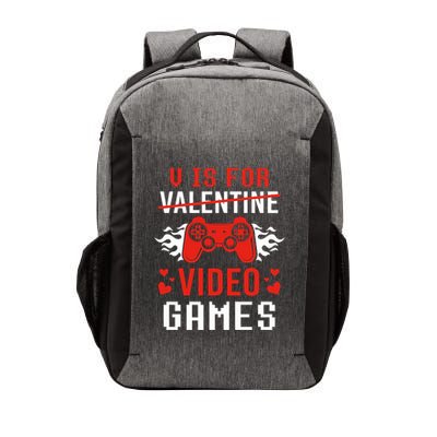 V Is For Video Games Lovers Funny Valentines Day Vector Backpack