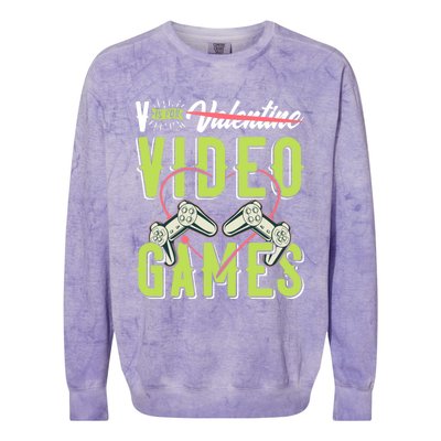 V Is For Valentines Video Games Gift For Gamer Lover Control Meaningful Gift Colorblast Crewneck Sweatshirt