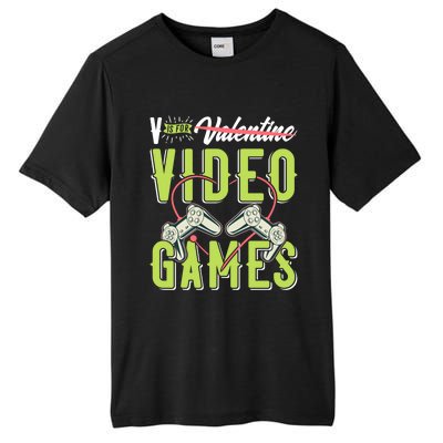 V Is For Valentines Video Games Gift For Gamer Lover Control Meaningful Gift Tall Fusion ChromaSoft Performance T-Shirt