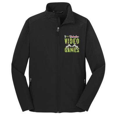 V Is For Valentines Video Games Gift For Gamer Lover Control Meaningful Gift Core Soft Shell Jacket